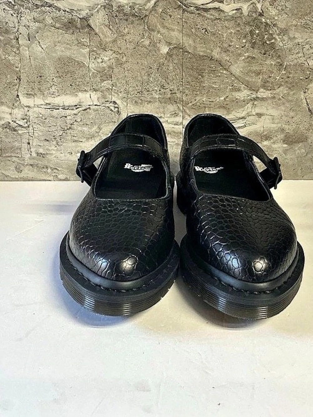Dr. Martens Elphie Mary Jane Emboss Leather Shoes Black Crocodile-Embossed Mary - Picture 4 of 7